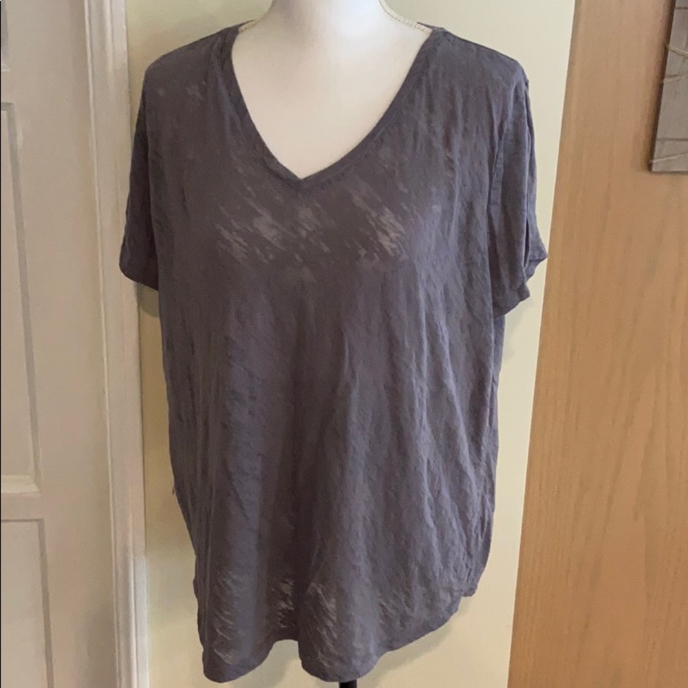 Tek Gear grey burnout v neck T-shirt xl